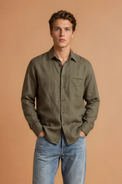 Linen Shirt with Pocket